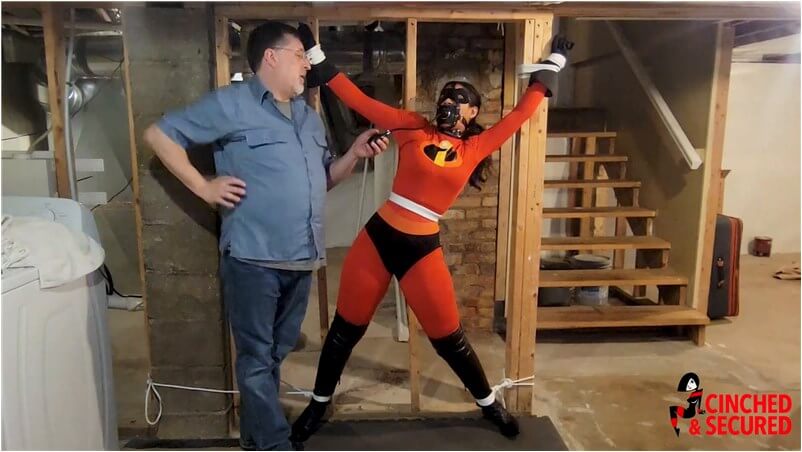 Calisa Bliss Cinched and Secured BDSM - ElastiGirl Bound and Pumped!