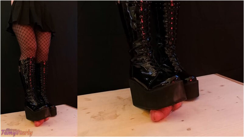 Mistress TamyStarly - Painful Cock And Ball Trampling In Wedge Boots